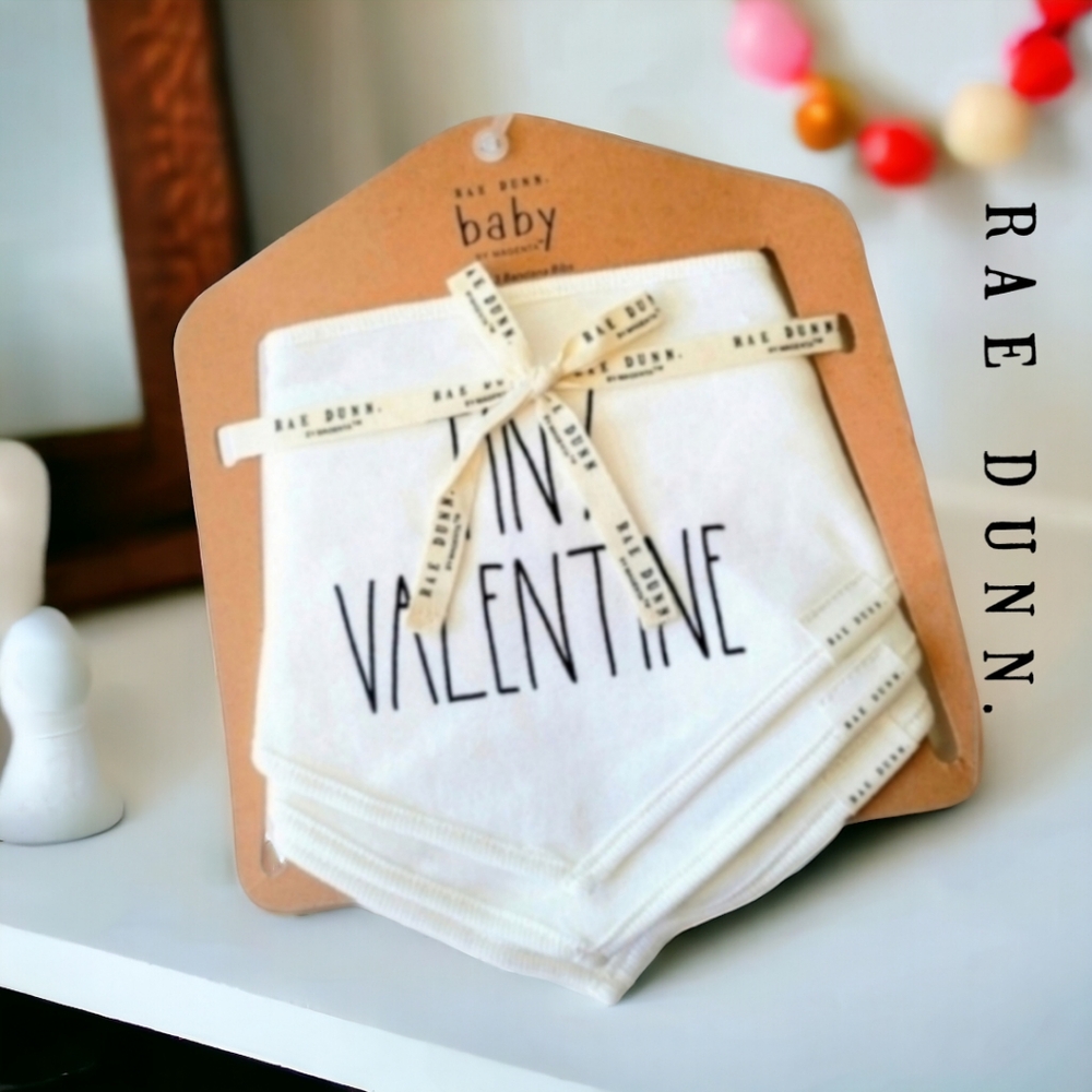 Rae dunn Valentine cotton baby bib bundle